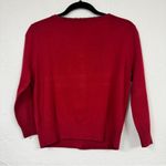 Knitted Dove Red Beaded Cardigan Sweater Womens L Cropped Preppy Coquette Boho Size L Photo 11