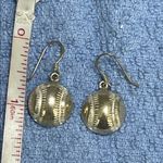 Sporty Sterling Silver Baseball Earrings Photo 2