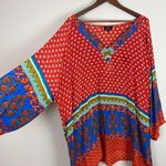 Tolani Tunic Top Womens 3X 100% Silk Floral Boho Hippie 3/4 Sleeve Colorful Plus Photo 3