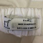 ZARA  Women's White Long Puff Sleeve Button Down Blouse Shirt Crop Top Size S Photo 2