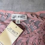 Say What? Say What Top Womens M Pink Lace Bell Sleeve Sheer Romantic Feminine Elegant NEW Photo 2