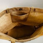 Jute Bon Voyage Beach Sequin Pineapple Beach Travel Tote Bag Vacation Tan NWT Photo 2