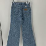 Wrangler ZOE ZEBRA FLARES raw hem high waisted western rodeo festival size 30 Photo 5