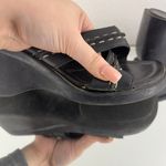 Mossimo Supply Co MOSSIMO Vintage Y2K Black Leather Edgy Grunge Open Toe Chunky Platform Sandals Photo 3