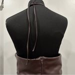 House Of CB Olivia Bitter Chocolate Vegan Leather Mini Dress XL Photo 6