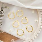 Gold Hoop Earrings for Women Sterling Silver Post Small Gold Hoop Earrings 14k Real Gold Tiny Hypoallergenic Small Hoop Earrings Set for Women Men Girls 13/15 /20mm Photo 2