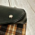 Longaberger  Black Brown Plaid Cloth Bucket Bag Silver Hardware Vintage Fall Cozy Photo 14