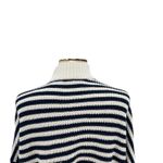 Madewell  Ribbed Half-Zip Sweater in Stripe‎ Ivory White Navy Blue Size XXL Photo 9