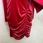 New York & Company Red Pink Short Velvet Mini Dress Size Small NEW Long Sleeve Photo 5