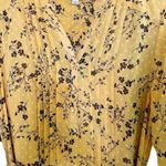 Nanette Lepore Dress Mustard Cottage Floral Belted Long Sleeve Midi Size Small Photo 5