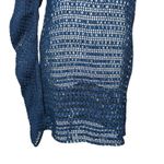 Magda Butrym Crochet Cotton Leather One Sleeve Mini Dress Navy size 36 / US 4 Blue Photo 2