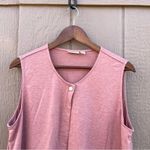 LOGO By Lori Goldstein LOGO Lounge Womens Vest Peach Pink Ruffle Hem Cover Up Casual Pockets Size Large Photo 3