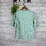 Pretty Garden Mint Green Eyelet Ruffle Peasant Blouse Photo 4