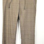 J. Jill Chino Pants Brown Houndstooth Mid Rise Drawstring Stretch Tweed S‎ Tall Size L Photo 0