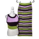 SheIn  Striped Bodycon Sweater Set Size Medium 2-Piece Crop Top and Skirt Photo 1