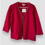 Sag Harbor Cardigan Cotton Blend 2in1 Soft Knit Comfort Pullover Red Size XL NWT Photo 0