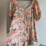 Free People  Callie Button Front Puff Sleeve Printed Tunic Mini Dress - S… Photo 7
