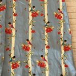 Victoria's Secret Cute Novelty bird floral blue striped silk viscose button down night shi…​​ Photo 12