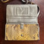 Brighton  Patent Leather Tan Snakeskin Embossed Crossbody Wallet Removable Strap Photo 4