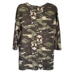 LA Made Camo Print V-Neck Top Casual Everyday Relaxed Fit Green Size M Photo 4
