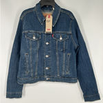 Levi's Denim Jean Original Trucker Jacket Medium Wash Button Up Collared Women XL Photo 0