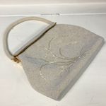 Vintage white pearl beaded bag with gold‎ accents 9” x 7” wrist bag Photo 4