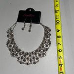 Paparazzi NWT  Zi Signature Collection Silver Rhinestone Necklace & Earring Set Photo 1