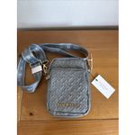 Isaac Mizrahi NWT  Quilted Puffer Gray Crossbody Bag Gold Tone Hardware Photo 1