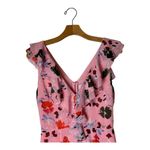 C/MEO COLLECTIVE Romper Women Small Pink Floral Print V Neck Ruffled Elation Photo 4