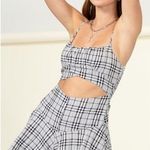 HYFVE Black White Plaid Short Romper Exposed Midrif Size Small NWT Photo 0