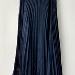 Fendi  Mohair Wool High Rise Perforated Pleated A-Line Midi Skirt Navy Women US 6 Photo 3
