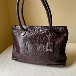 Vintage‎ Hidesign Dark Brown Leather Tote Bag Structured Office Satchel Purse Photo 1