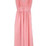 Betsey Johnson  Boudoir Crinkle Chiffon Tie Back Dress Pink White New w/Tag Photo 2