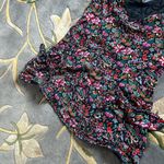 Free People  Navy Floral Mini Slip Dress W/ Pockets Size 4 Photo 1
