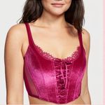 Victoria's Secret Victoria’s Secret Dream Angels Velvet Unlined Lace-Up Corset Top / Red Claret, M Photo 0