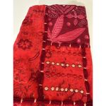 Coldwater Creek Red Patchwork Cotton Button-Up Jacket Sz L Boho Folk Art Style Photo 6