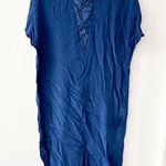 Sundance  Viscose Lace T Shirt Slip Night Gown Midi Dress Slit Small Photo 0