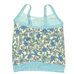 Lands' End  Chlorine Resistant Blouson Tankini Top Lotus Floral Gingham Size 30DDD Photo 2