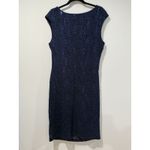 NEW Apricot Midi Dress Women 12 Navy Lace Sequin Stretch Lined Wedding Going Out Blue Photo 1