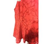 Anthropologie Moulinette Soeurs Glitzen Lace Peplum Tank Size 8 Orange Red Motif Photo 7