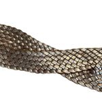 Talbots Wide Leather Woven Silver Metallic Tan Belt Photo 10
