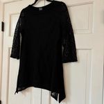 Chico's  Size 1 Lace Shirt Black Sheer Blouse Whimsygoth Romance Chico Medium Top Photo 6