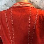 Elie Tahari  Ruffled Zip Front Detailed Blazer Bright Orange Medium M Photo 8