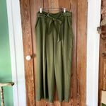 Eileen Fisher Heavy Tencel Twill Tie Waist Wide Leg Olive Pants - Sz 12 Photo 3