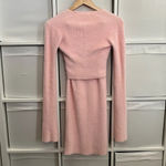 Danielle Guizio  Sweet Rib Knit Midi Skirt & Cardigan Set in Pink Photo 3