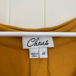 Vintage‎ Chaus women’s wood ring decorated scoop neck loose blouse medium Yellow Photo 3