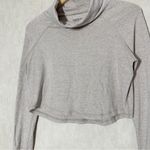 Imbodhi Women’s Turtleneck Top Shirt Longsleeve Cropped Thumbhole in Oatmeal S Photo 4