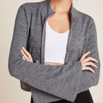 Free People  Movement Off The Grid Jacket Flare‎ Sleeve Charcoal Combo Medium Photo 0