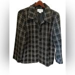 Vintage Bedford Fair plaid/striped Button Down Blazer Jacket Size 14‎ Black Photo 1