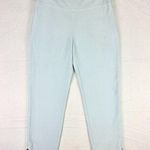 J. McLaughlin J. McLauglin Jacquard Button Ankle Pants Size 8 Light Blue Side Zip Cotton Photo 0
